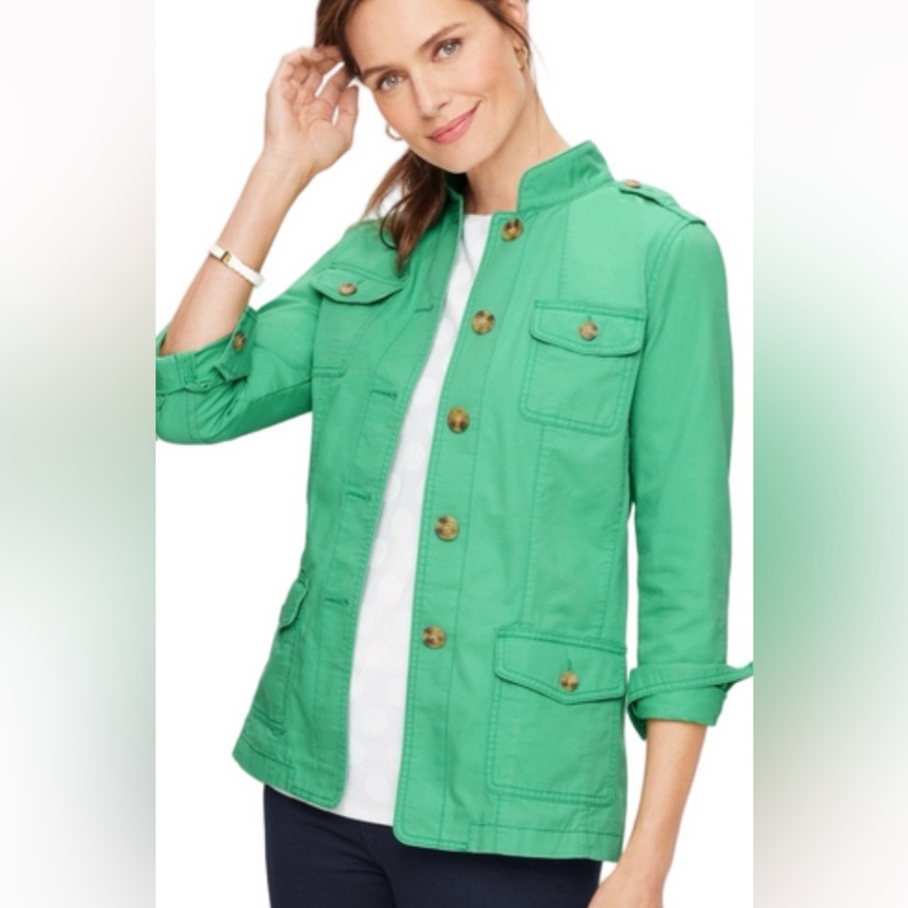 Talbots Utility Green Jacket SM